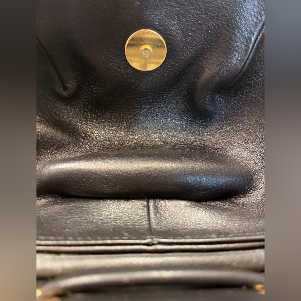 SOLD Dior Black Leather Vintage Backpack W/Gold Hardware And Drawstring Closure - Picture 10 of 16